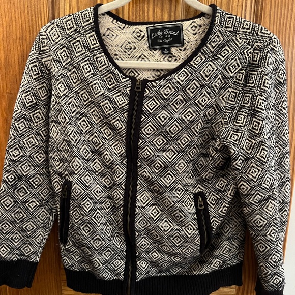 Vintage Lucky Brand zip up sweater - Picture 2 of 3